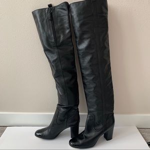 CHANEL over the knee boots